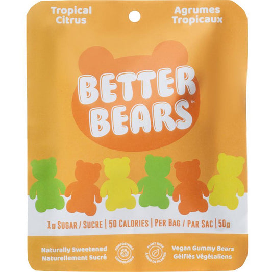 Better Bears Tropical Citrus - Gummy Bears, 1 Bag (50g)