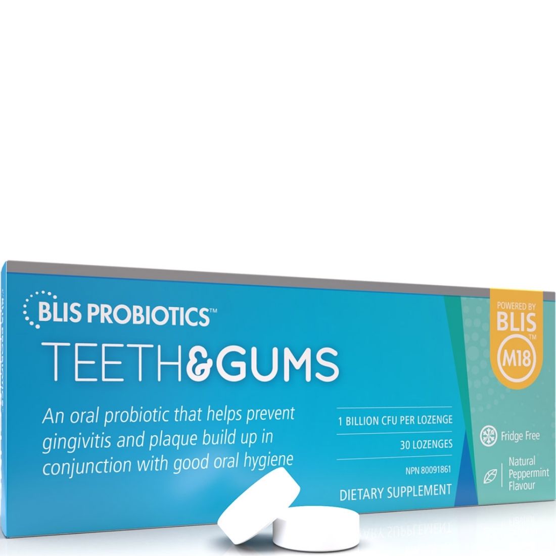 BLIS Probiotics TeethandGums with BLIS M18, 30 Lozenges