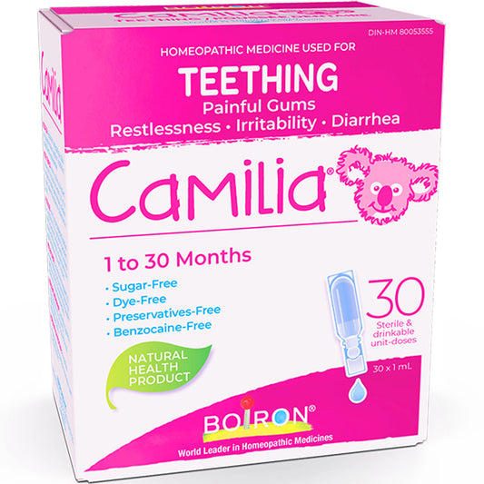 Boiron Camilia Baby Teething Medicine, 1 to 30 months, Sugar free, dye free, preservative free