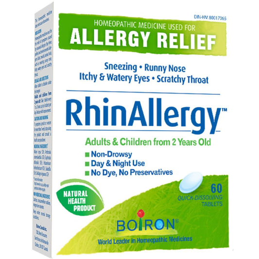 Boiron RhinAllergy, Helps relieve seasonal and environmental allergy symptoms (Formerly Sabalia), 60 Tablets