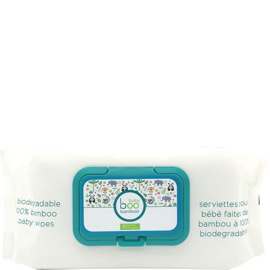 Boo Bamboo Baby Boo Biodegradable Wipes, 80 Wipes