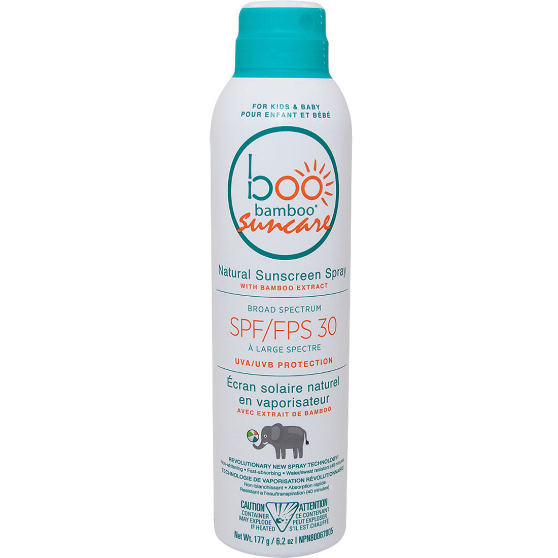 Boo Bamboo SPF30 Kids and Baby Sunscreen Spray, 177ml