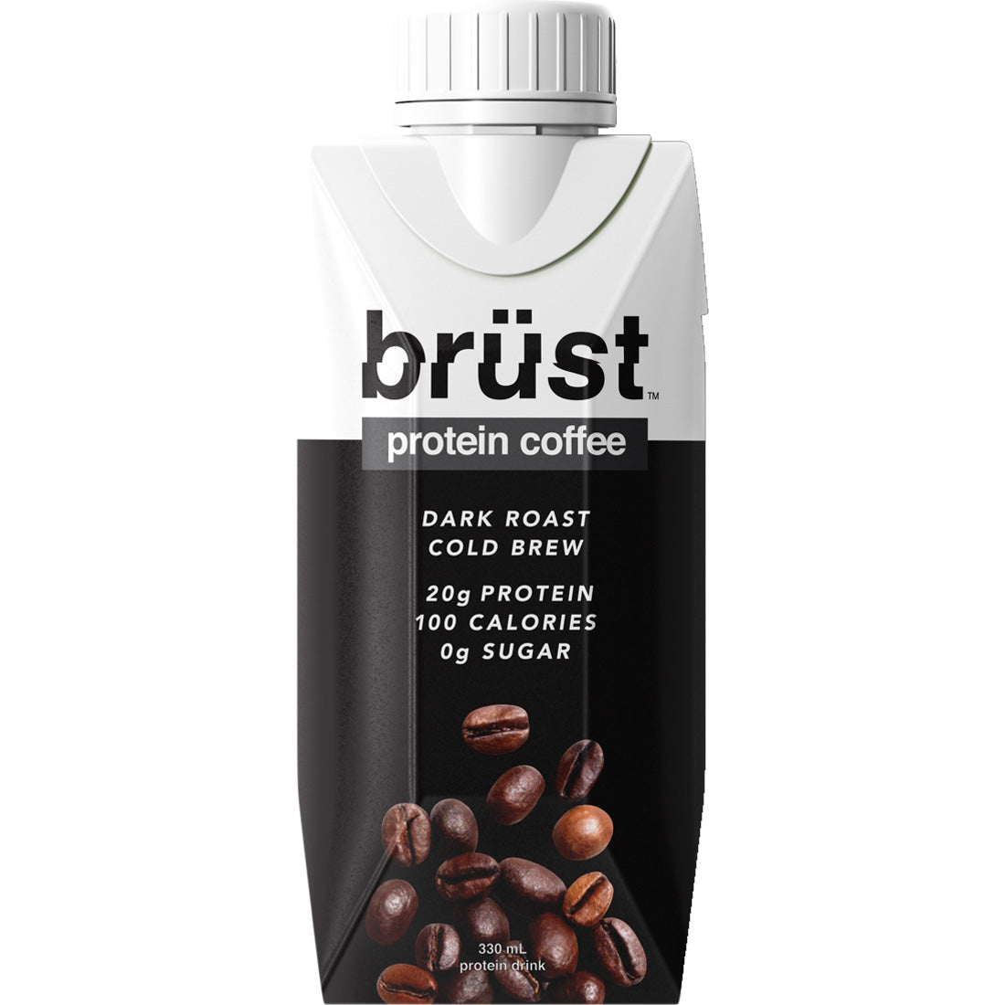 Brust Dark Roast Protein Coffee (Factory Case), 12 x 330ml