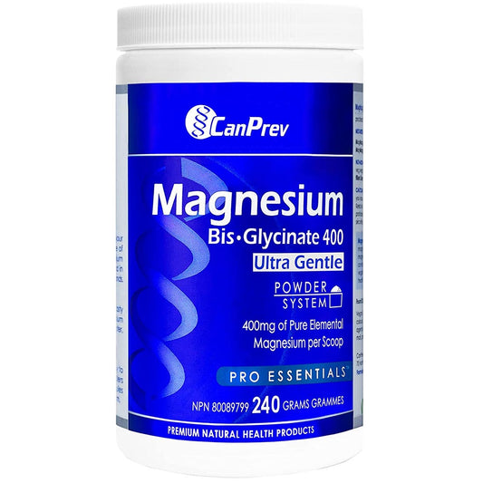 CanPrev Magnesium Bis-Glycinate 400mg Ultra Gentle Powder, 240g