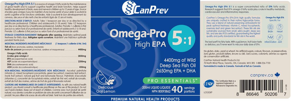 CanPrev Omega-Pro EPA (High Potency) 5:1, 200ml