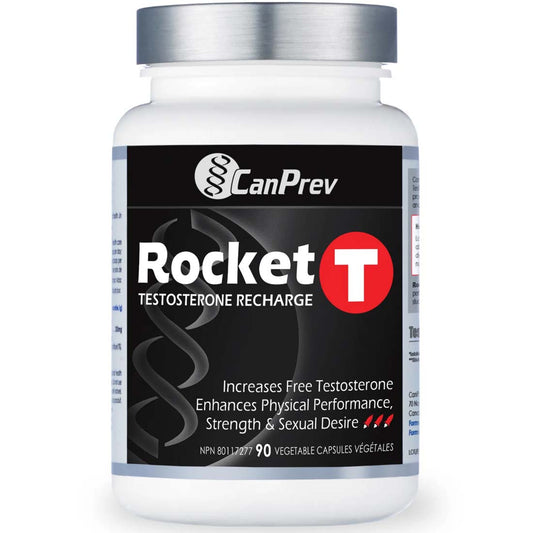CanPrev Rocket T Testosterone Recharge, For Boosting Free Testosterone, 90 Vegetable Capsules