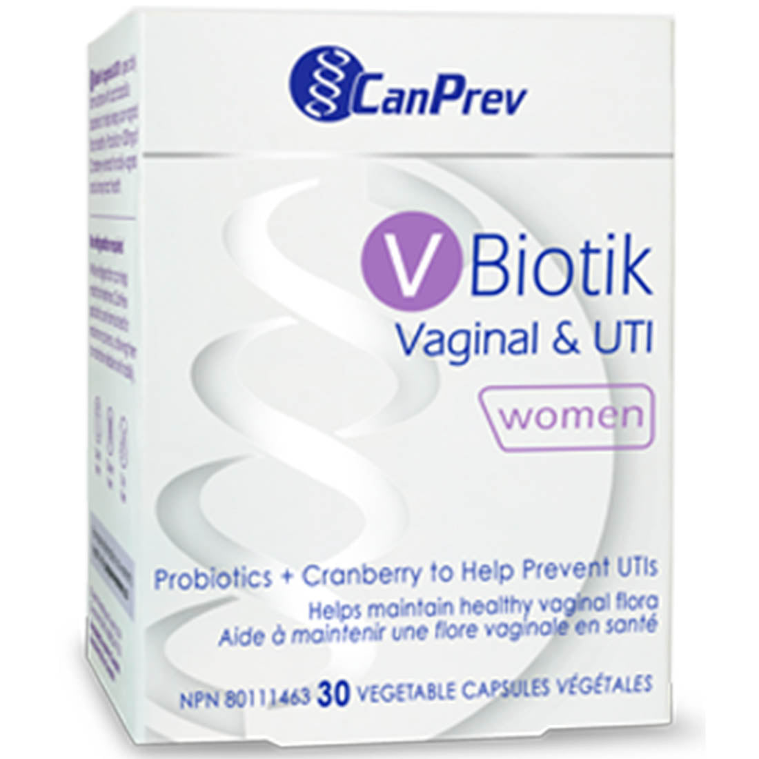 CanPrev V Biotik Vaginal Probiotic & UTI Support, 30 Vegetable Capsules