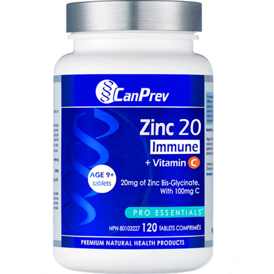 CanPrev Zinc 20 Immune + Vitamin C, 120 Tablets