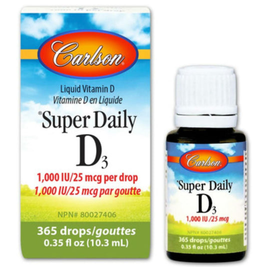 Carlson Super Daily Vitamin D3 Drops 1000IU, 365 Drops