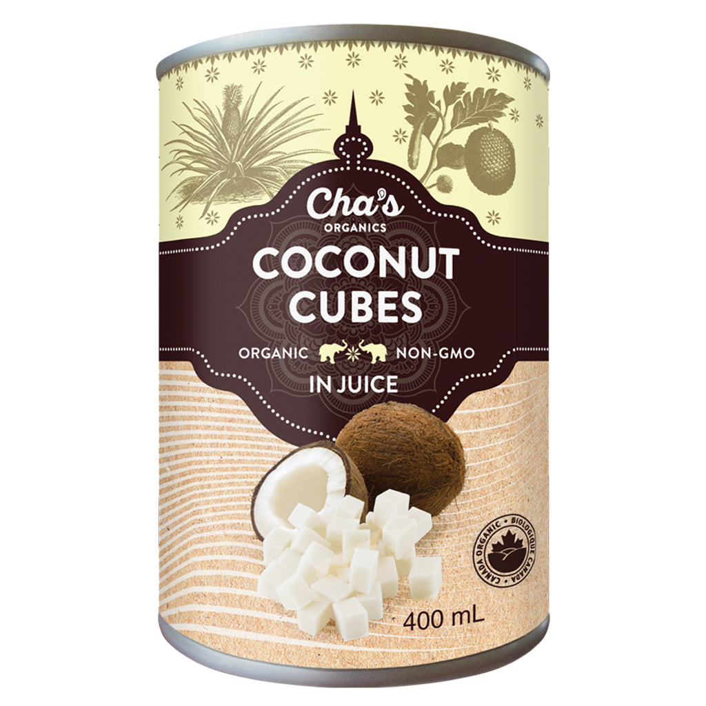 Chas Organics Coconut Cubes in Juice, Case of 12 x 400ml