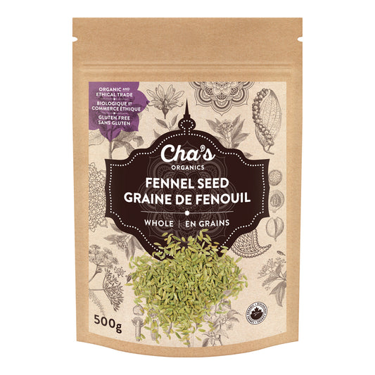 Chas Organics Fennel Seed, Whole, 500g