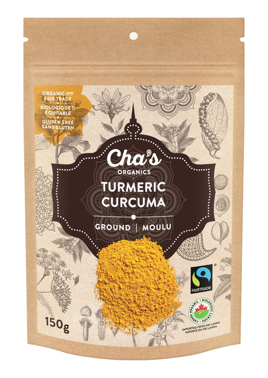 Chas Organics Ground Turmeric, Case of 6 x 150g