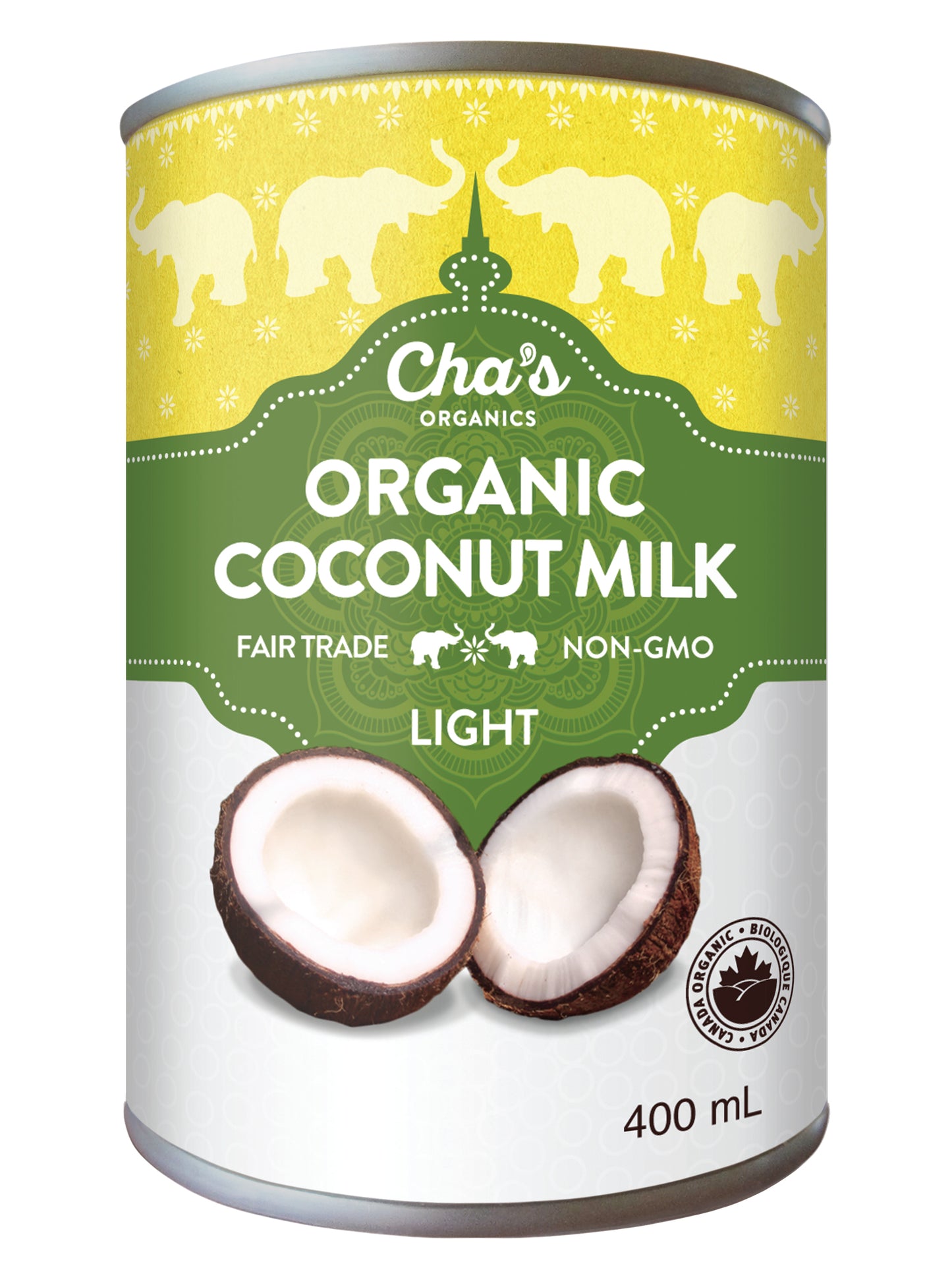 Chas Organics Light Coconut Milk, Case of 12 x 400ml