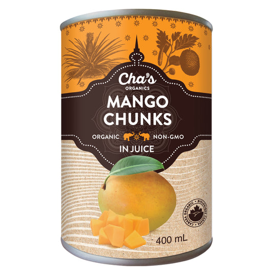 Chas Organics Mango chunks in Juice, Case of 12 x 400ml