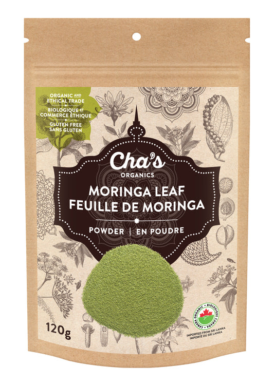 Chas Organics Moringa Leaf Powder, Case of 6 x 120g
