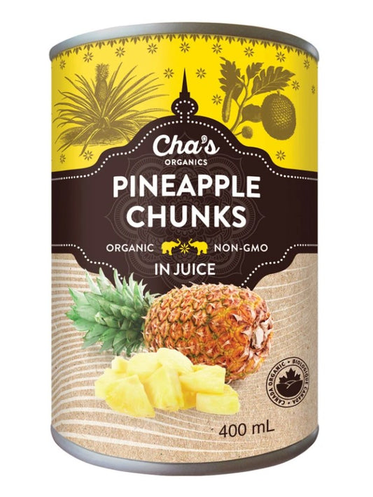 Chas Organics Pineapple Chunks In Juice, Case of 12 x 400ml