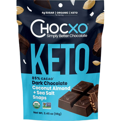 ChocXO Chocolate KETO Snaps, Case of 6 x 98g