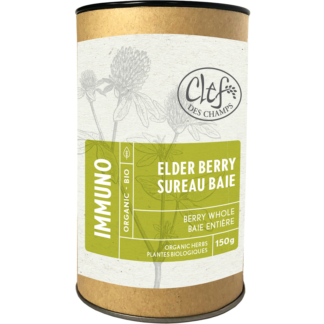 Clef des Champs Elder Berry Organic Loose Tea, Case of 6 x 150g