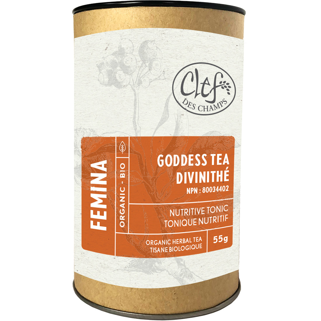 Clef des Champs Goddess Organic Loose Tea, Case of 6 x 55g