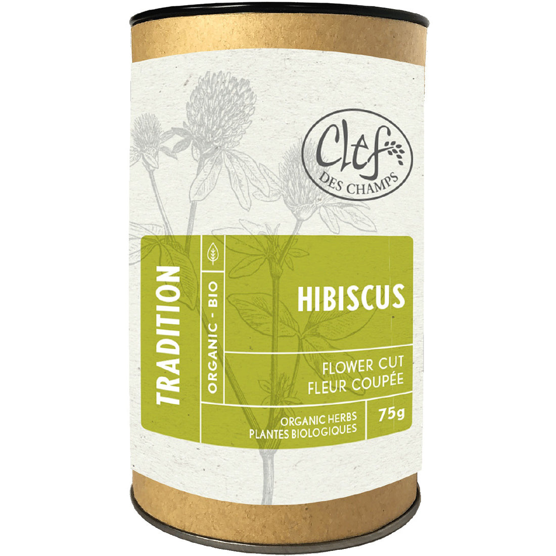 Clef des Champs Hibiscus Organic Loose Tea, Case of 6 x 75g