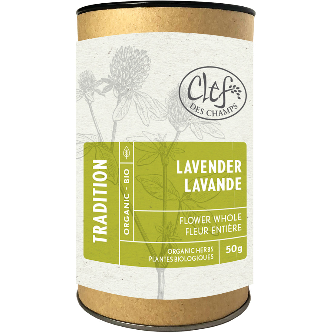 Clef des Champs Lavender Organic Loose Tea, Case of 6 x 50g