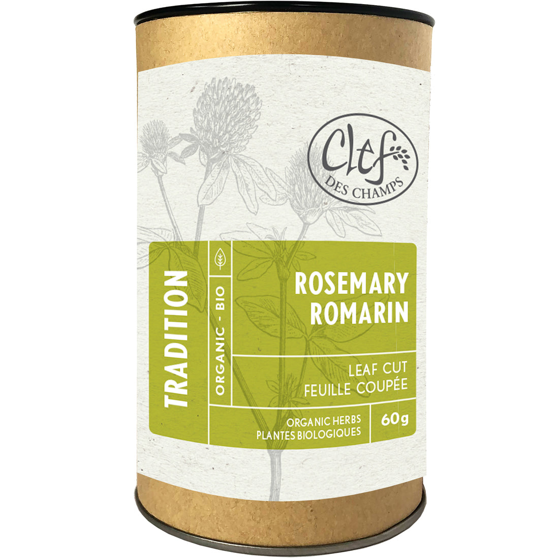 Clef des Champs Rosemary Organic Loose Tea, Case of 6 x 60g