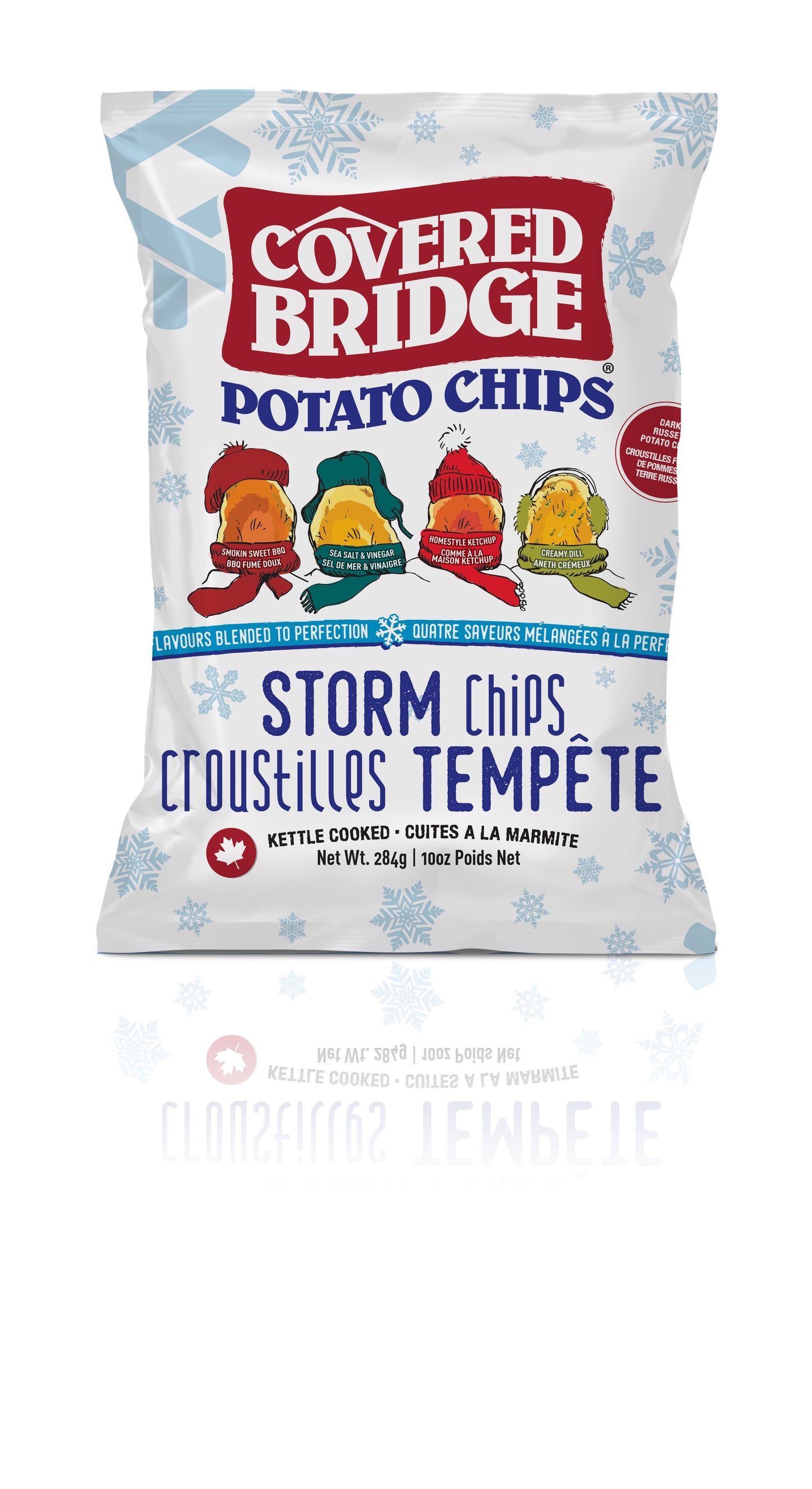 Covered Bridge Potato Chips, Storm Chips, 4 Flavours, Case of 6 x 284g