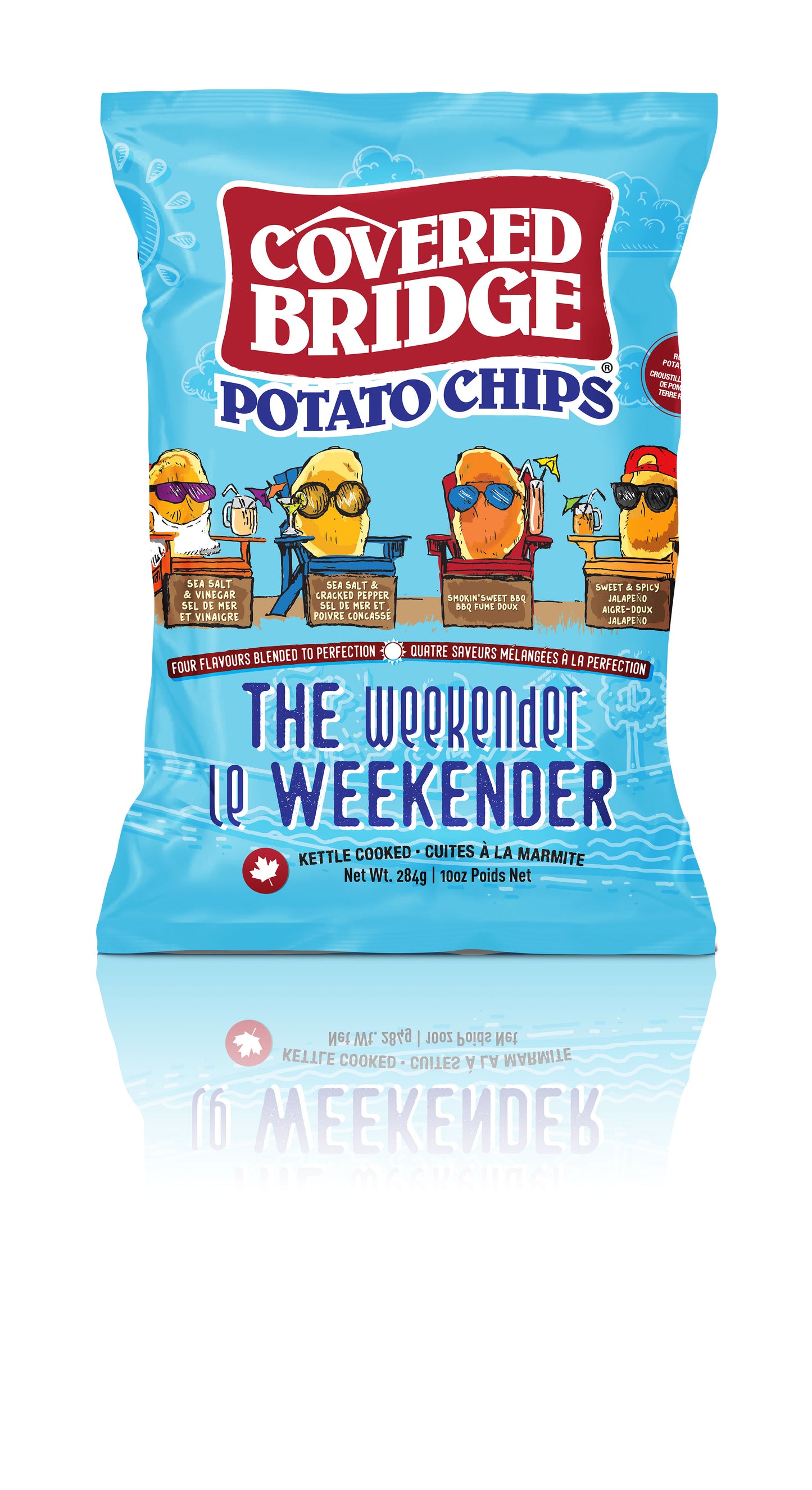 Covered Bridge Potato Chips, The Weekender, 4 Flavours, Case of 6 x 284g