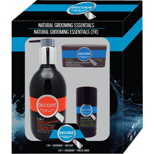 Decode 3 in 1 Shampoo, Deodorant and Soap Set, 3 Pack