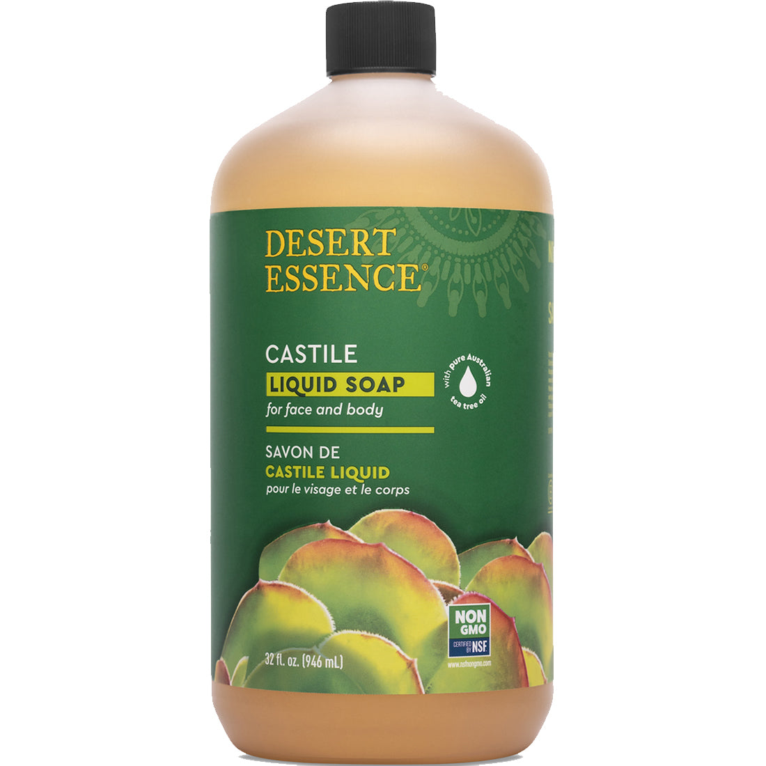 Desert Essence Castille Liquid Soap with Eco Harvest Tea Tree Oil