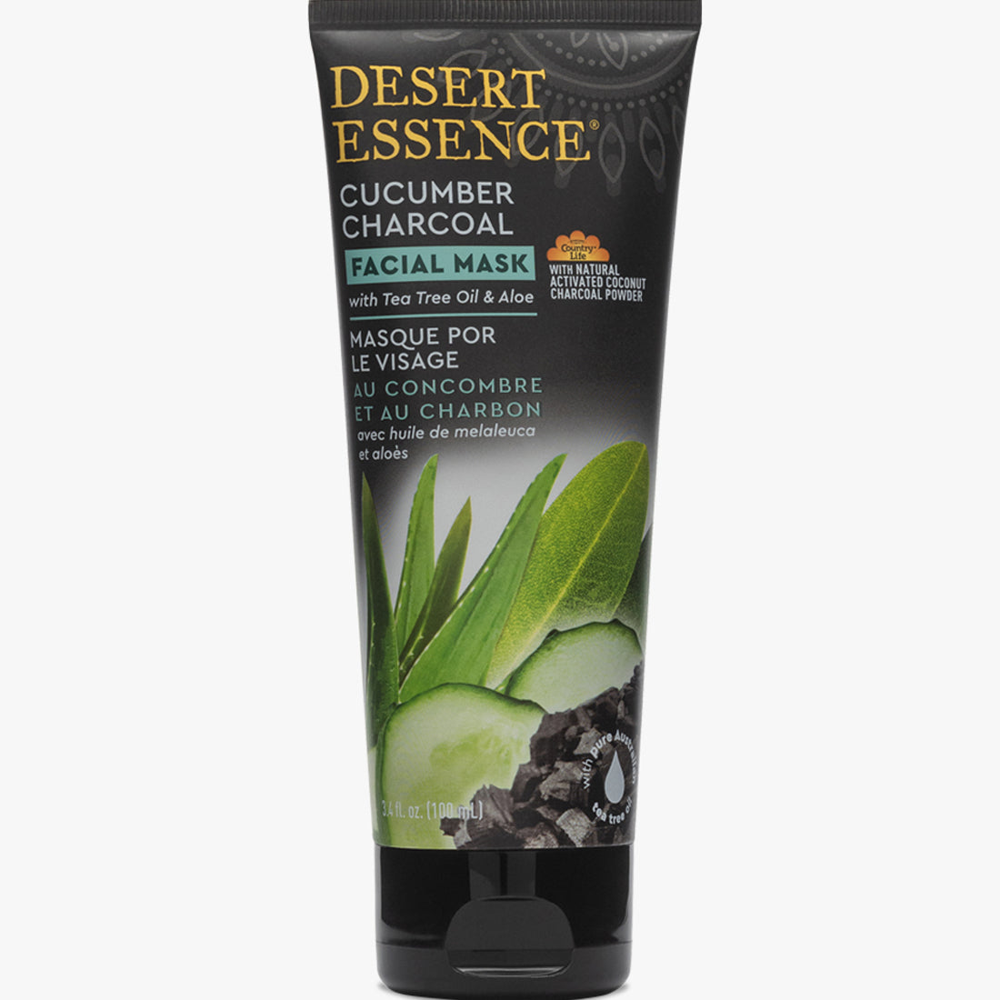 Desert Essence Cucumber Charcoal Facial Mask, 100ml