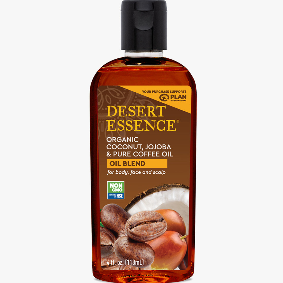 Desert Essence Organic Coconut and Jojoba Coffee Oil, 118ml