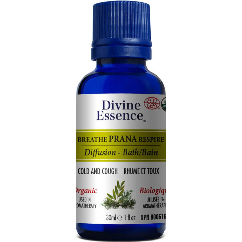 Divine Essence Breathe Prana Essential Oil Blend (Organic), 15-30ml