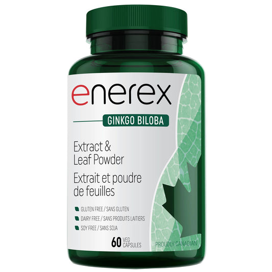 Enerex Ginkgo Biloba (Extract & Leaf Powder), 60 Capsules