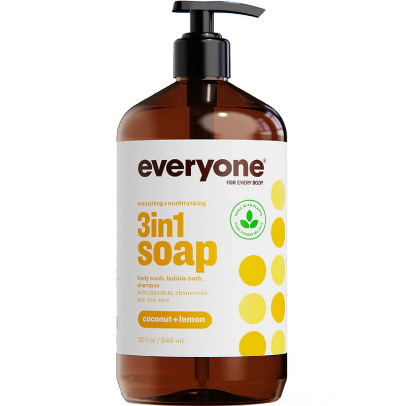 Everyone 3-in-1 Soap, Plant-Based Body Wash, Bubble Bath and Shampoo, 946ml