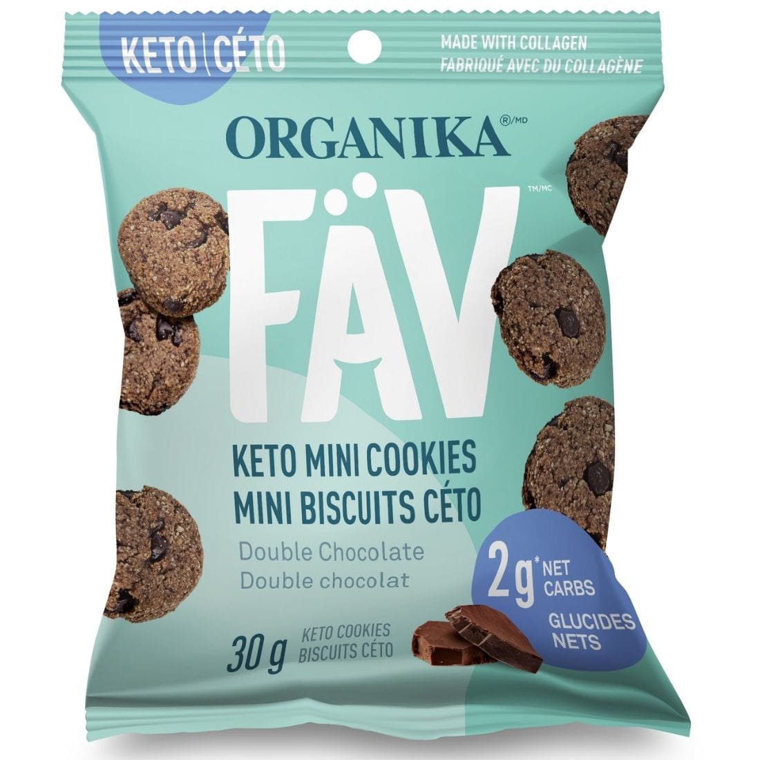 Organika FAV Keto Mini Cookies With Collagen (Gluten and Grain Free)