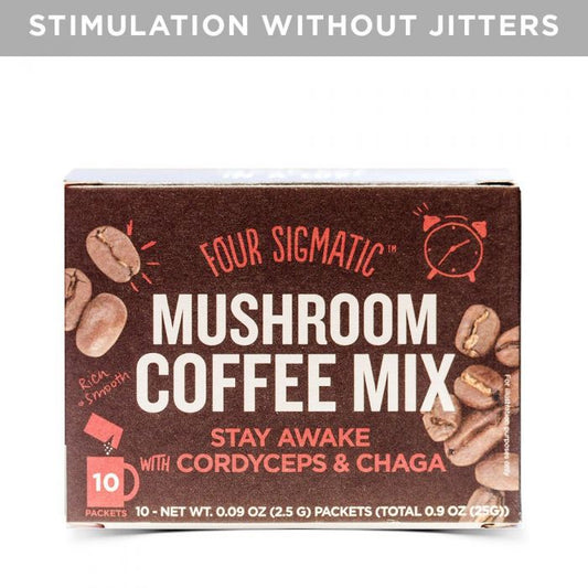 Four Sigmatic Coffee Mix, Coffee with Cordyceps and Chaga Mushrooms, 10x2.5g Sachets