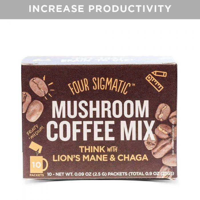 Four Sigmatic Coffee Mix, Mushroom Ground Coffee with Lion’s Mane, 10x2.5g Sachets