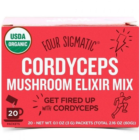 Four Sigmatic Medicinal Mushroom Elixir with Cordyceps, Energy Boost & Recover Support, Powder, 20x3g Sachets