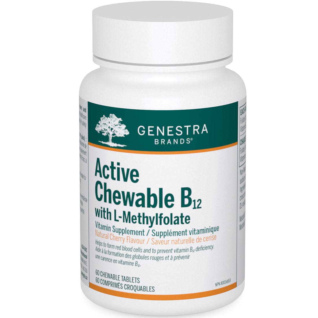Genestra Active Chewable B12 with L-Methylfolate, 60 Tablets