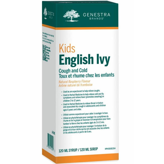 Genestra Kids English Ivy Throat and Cough Syrup, Raspberry Flavour, 120ml