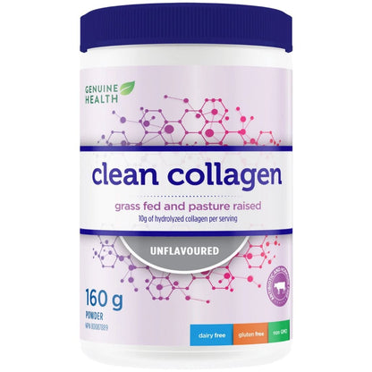 Genuine Health Clean Collagen, Grass Fed Pasture Raised Bovine Collagen Powder