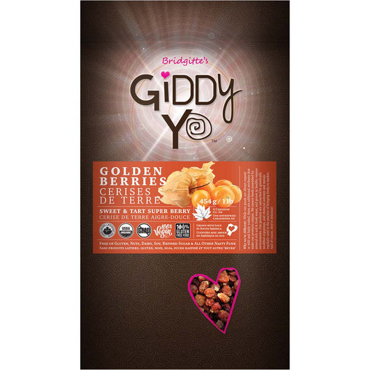 Giddy Yoyo Raw Golden Berries (Ecuador) Certified Organic, 454g