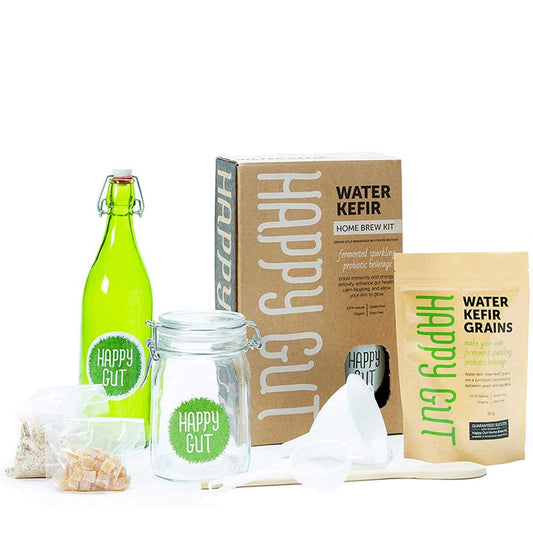 Happy Gut Water Kefir Home Fermentation Kit w/ Dehydrated Grains