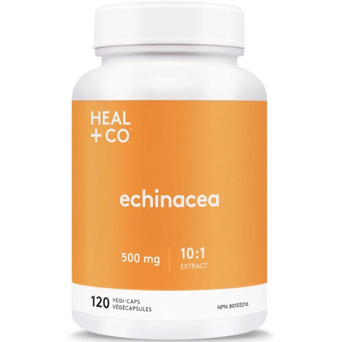 Heal+ Co. Echinacea 500mg 10:1, 120 Capsules