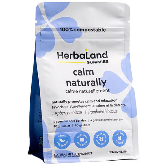 Herbaland Calm Naturally, Vegan, Sugar-Free, Non-GMO, 90 Gummies