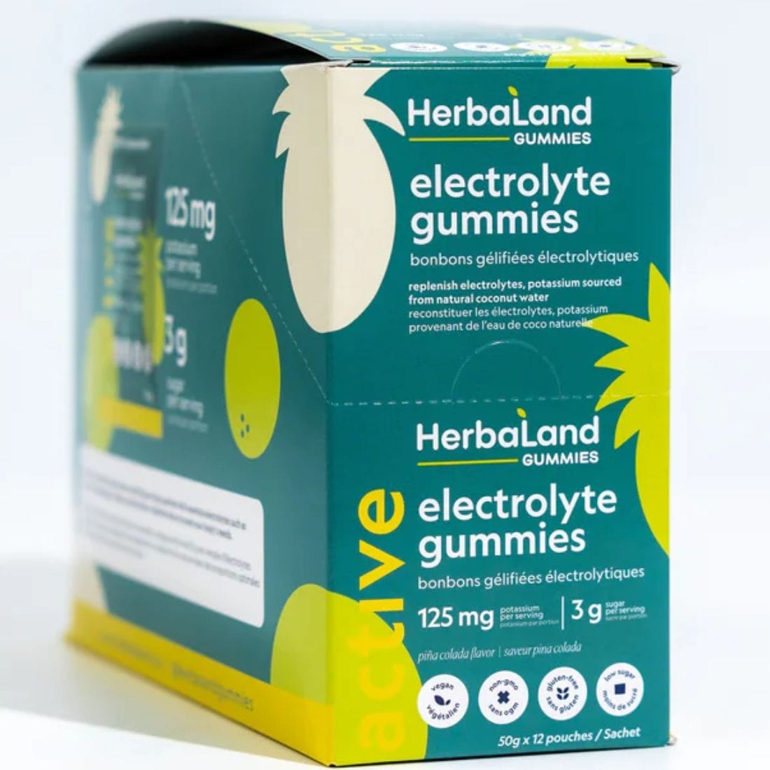 Herbaland Electrolyte GummiesPina Colada, 125mg Potassium per Serving