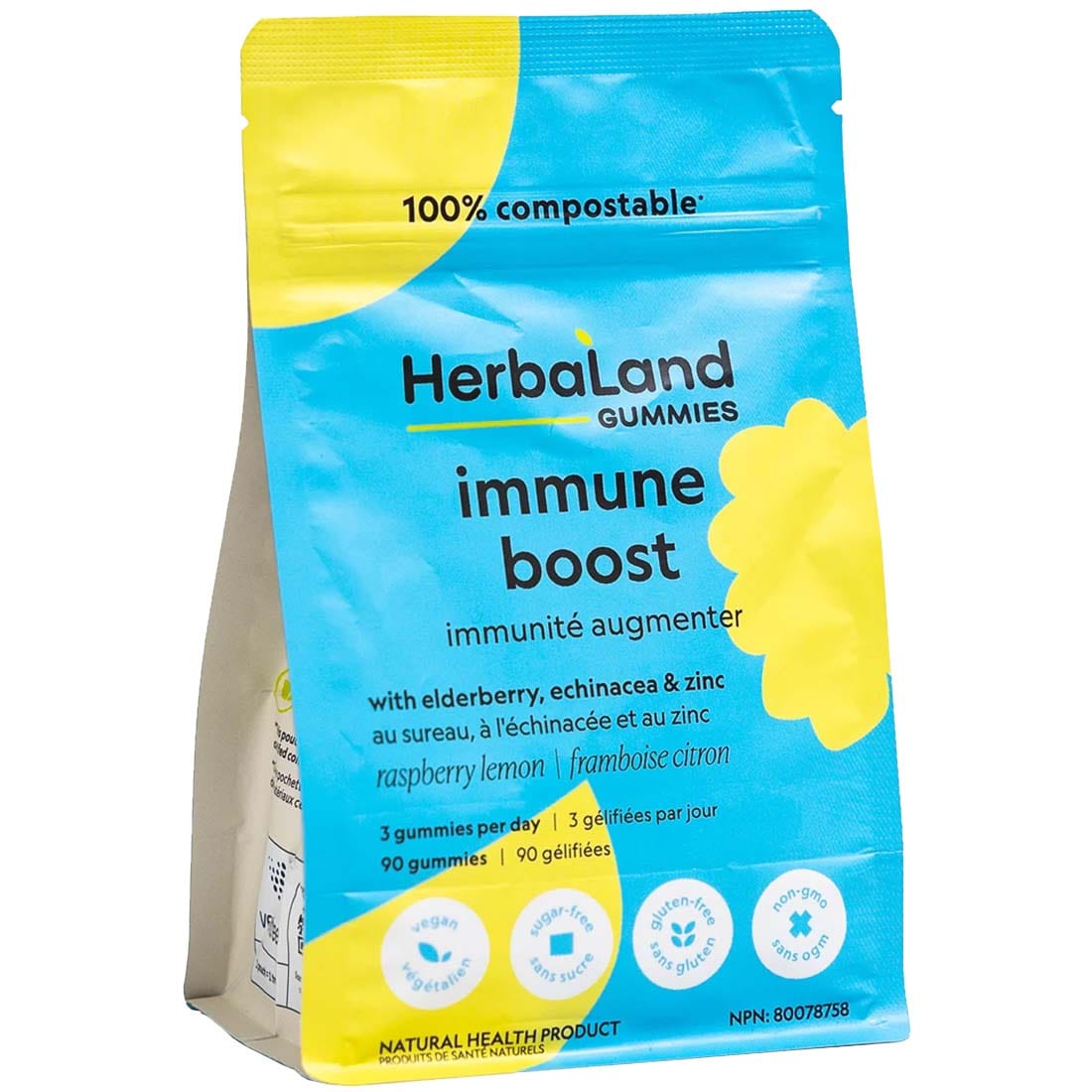 Herbaland Immune Boost, Vitamin C, Elderberry, Echinacea and Zinc Gummies, 90 Gummies