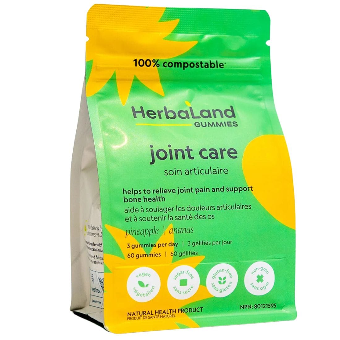 Herbaland Joint Care Gummies With Turmeric Extract and Hyaluronic Acid, 60 Gummies