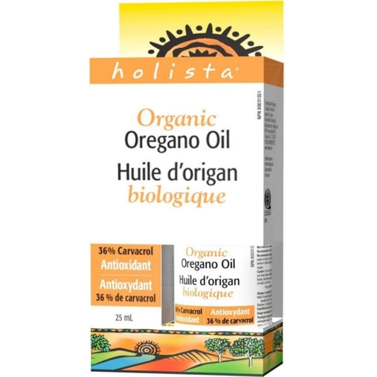 Holista Organic Oregano Oil, Extra Strength, 80% Carvacrol, 25mL Liquid